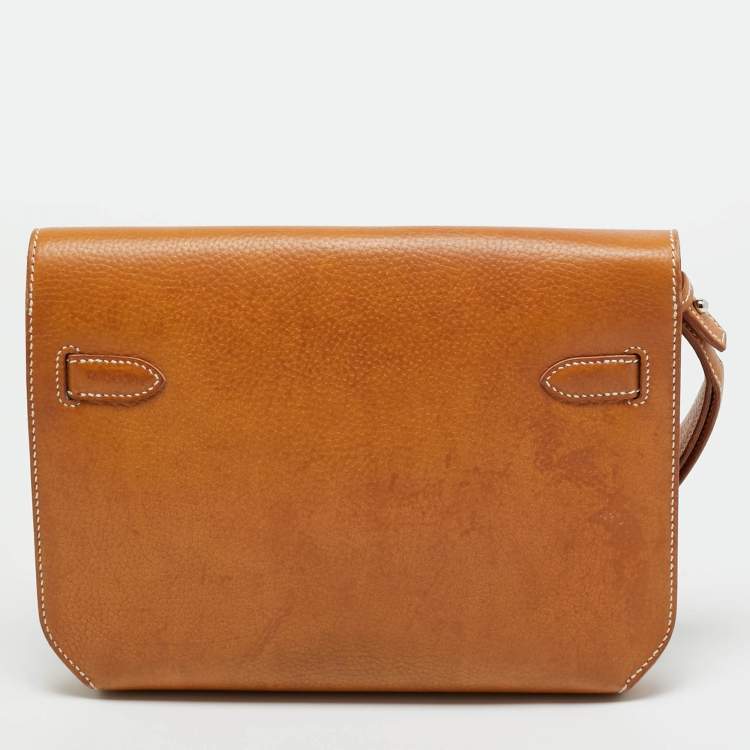 Pre Owned Hermes Naturel Togo Leather Kelly Depeches 25 Pouch  
