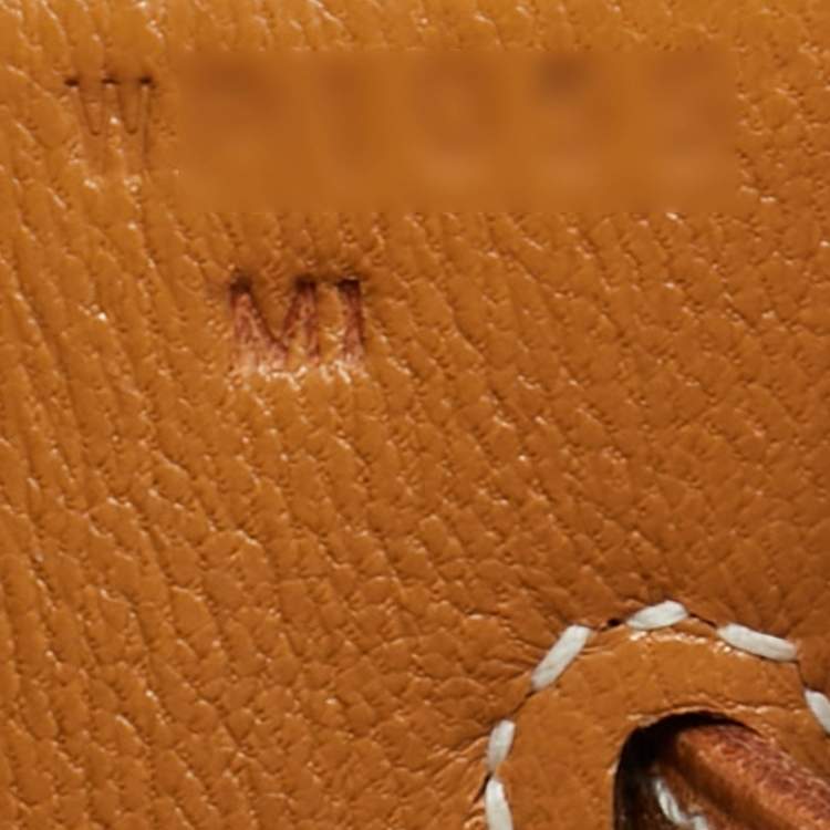 Pre Owned Hermes Naturel Togo Leather Kelly Depeches 25 Pouch  