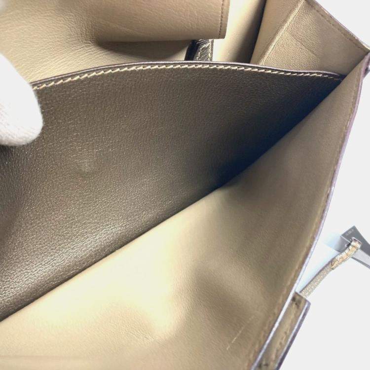 Pre Owned Hermes 2005 Envelope Shoulder Handbag Bag Accessory Pouch Chevre Gold