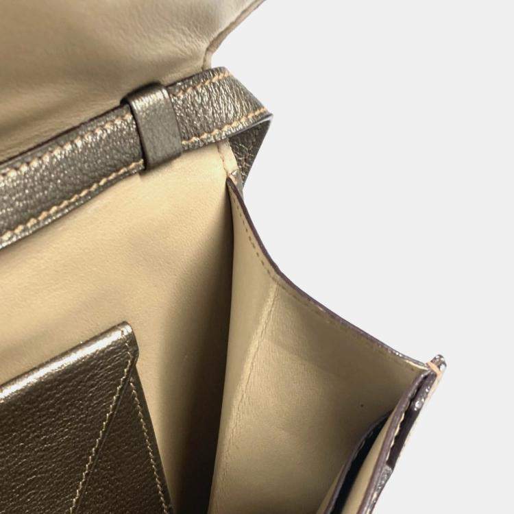 Pre Owned Hermes 2005 Envelope Shoulder Handbag Bag Accessory Pouch Chevre Gold