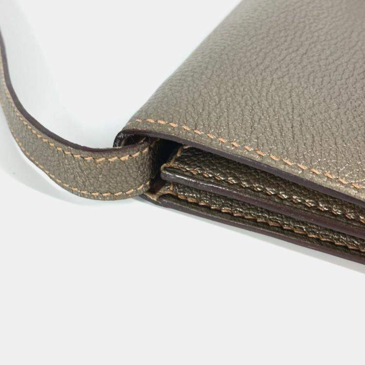 Pre Owned Hermes 2005 Envelope Shoulder Handbag Bag Accessory Pouch Chevre Gold