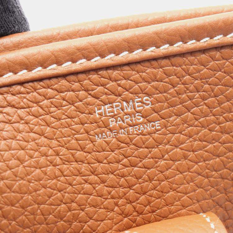 Pre Owned Hermes Evelyne III TPM Brown Leather Shoulder Bags