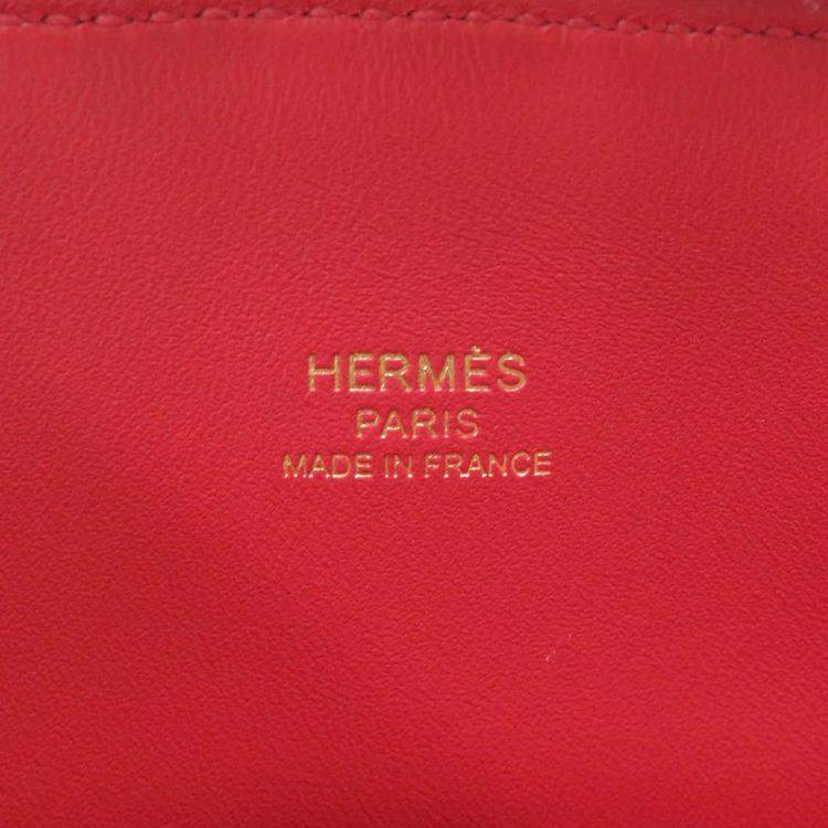 Pre Owned Hermes Bolide 1923 Mini Rouge Ladue Evercolor Bag
