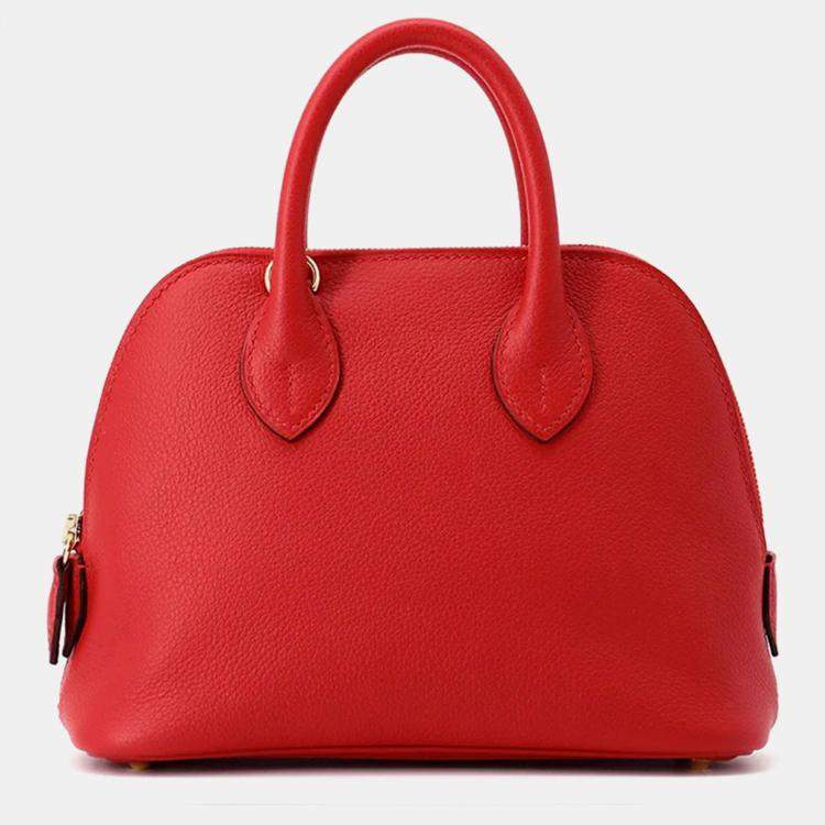 Pre Owned Hermes Bolide 1923 Mini Rouge Ladue Evercolor Bag
