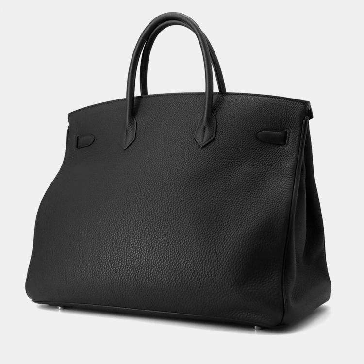 Pre Owned Hermes Birkin 40 Black Togo Leather Bag 
