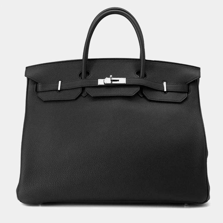 Pre Owned Hermes Birkin 40 Black Togo Leather Bag 