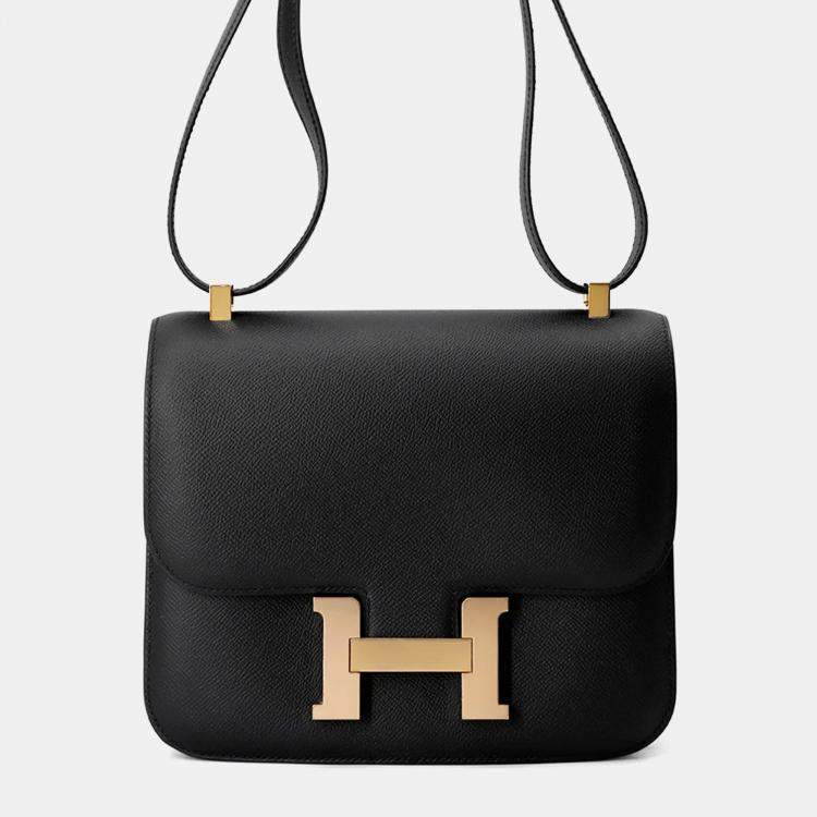 Pre Owned Hermes Constance 24 Black Epsom Bag