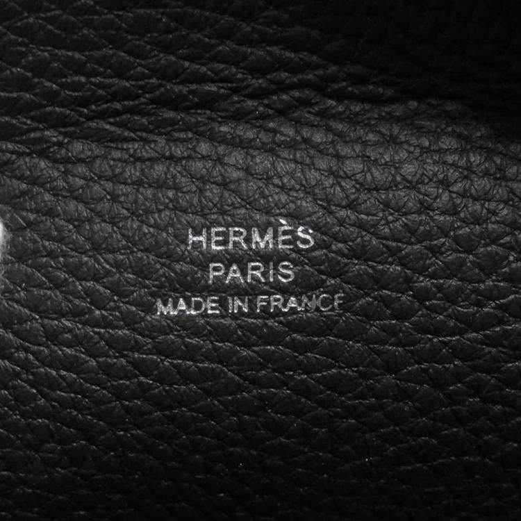 Pre Owned Hermes Videpoches Black Togo Leather Bag