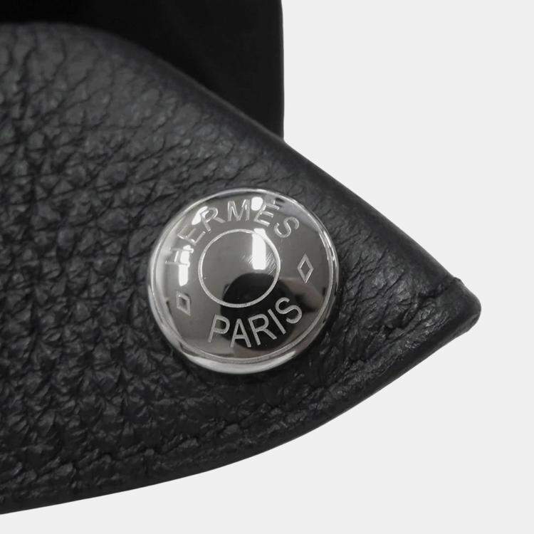 Pre Owned Hermes Videpoches Black Togo Leather Bag