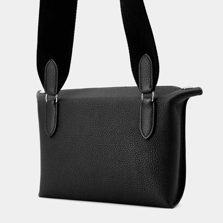 Pre Owned Hermes Videpoches Black Togo Leather Bag