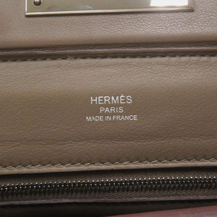 Pre Owned Hermes 24/24 Sac Van Quatre Mini Etoupe Swift Leather Evercolor Bag