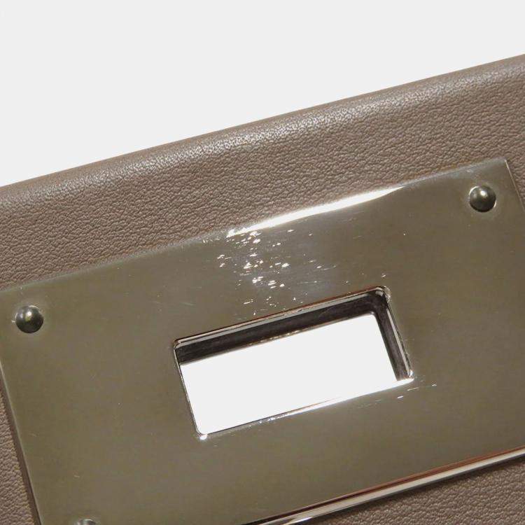 Pre Owned Hermes 24/24 Sac Van Quatre Mini Etoupe Swift Leather Evercolor Bag
