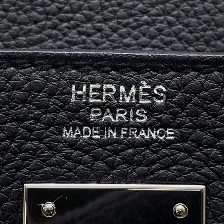 Pre Owned Hermes Kelly Retourne 32 Black Togo Leather Bag