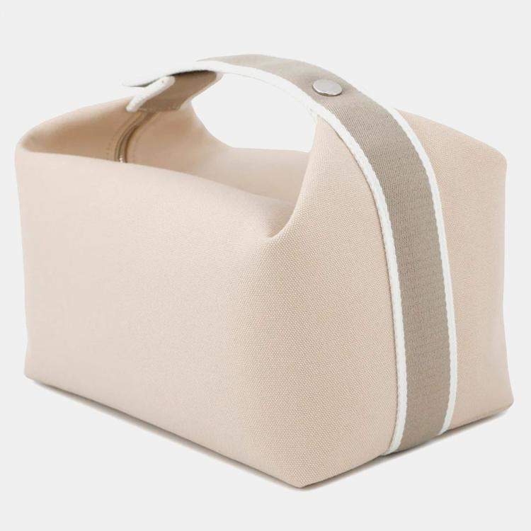 مملوكة مسبقًا Hermes Brid a Black GM Beige Canvas Bag