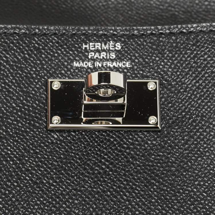 Pre Owned Hermès Noir Madame Leather Kelly Pocket Compact Wallet