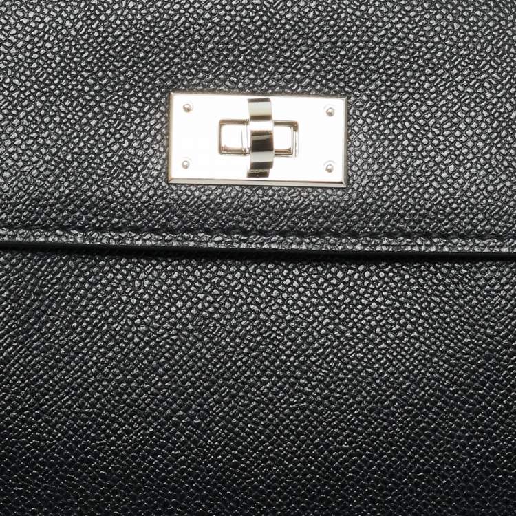 Pre Owned Hermès Noir Madame Leather Kelly Pocket Compact Wallet