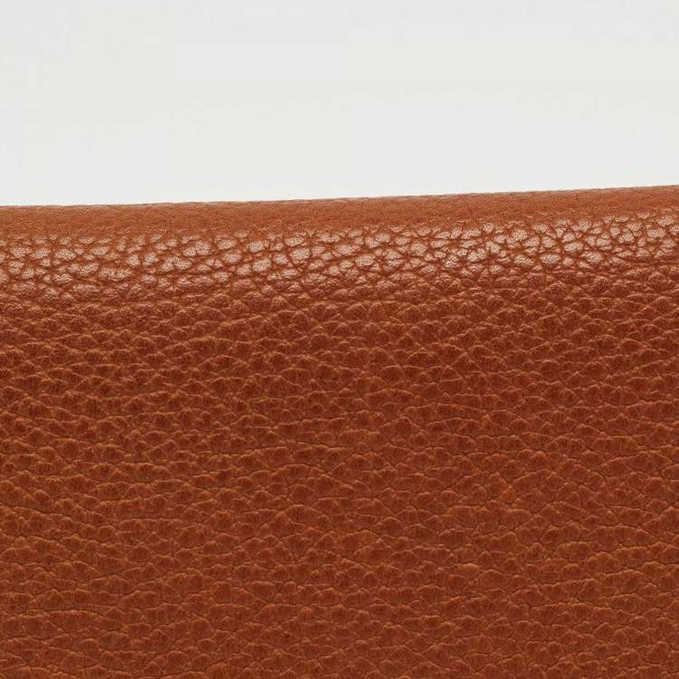 Pre Owned Hermès Fauve Barenia Faubourg Leather Calvi Duo Card Holder
