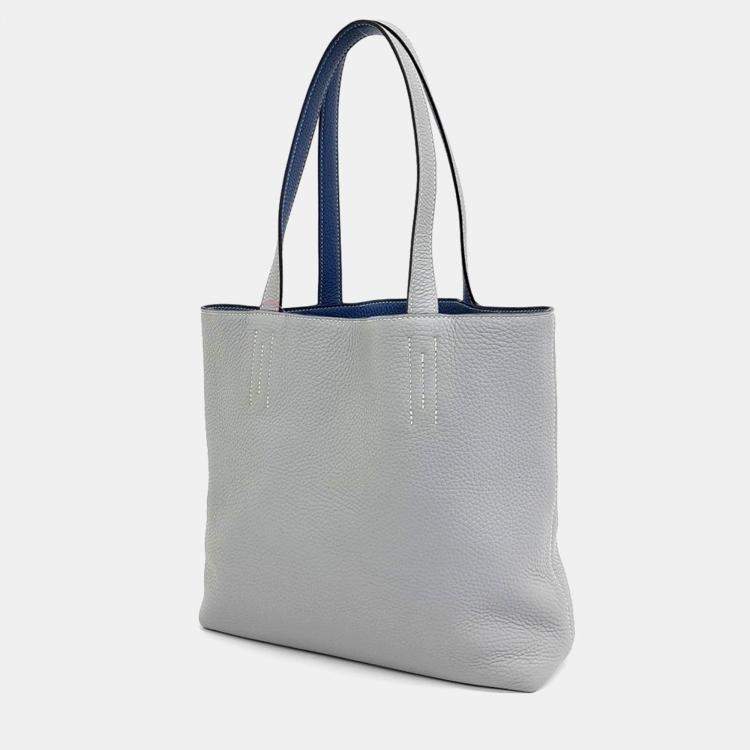 Pre Owned Hermes De Bleusance Small Grey Leather Bag
