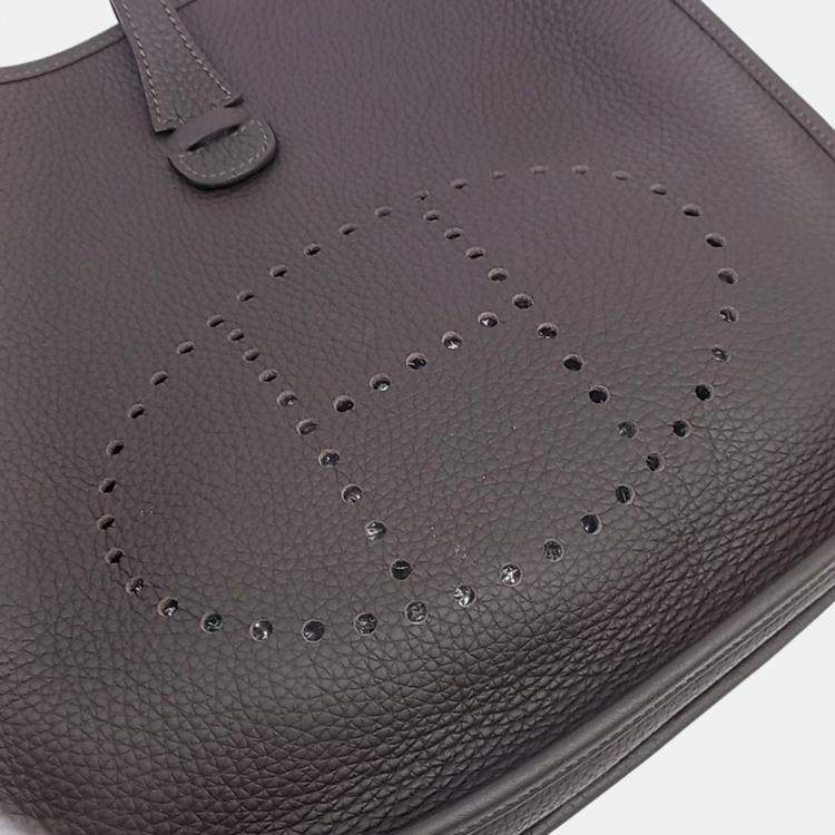 Pre Owned Hermes Evelyn 29 Brown Leather Bag 