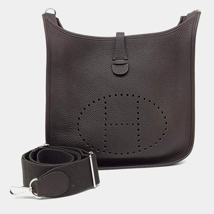 Pre Owned Hermes Evelyn 29 Brown Leather Bag 