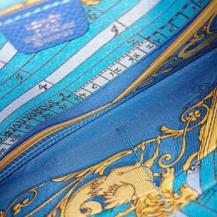Pre Owned Hermes Blue Leather Silky Long Wallet