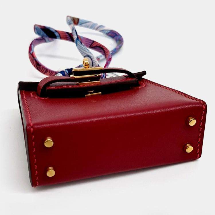 Pre Owned Hermes Red Leather Kelly Twilly Bag Charm