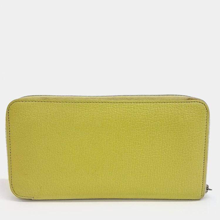 Pre Owned Hermes Yellow Leather long wallet