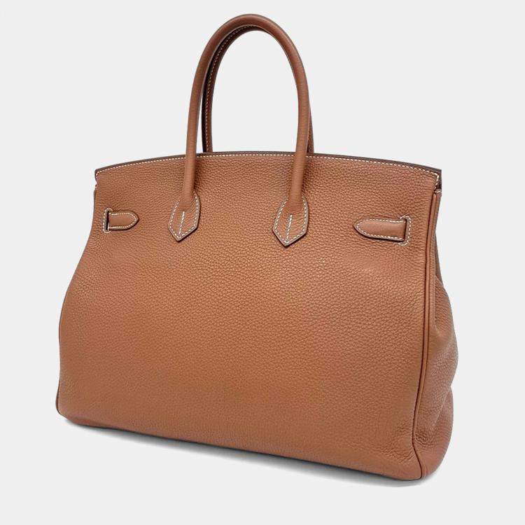 Pre Owned Hermes Birkin 35 Brown Leather Bag