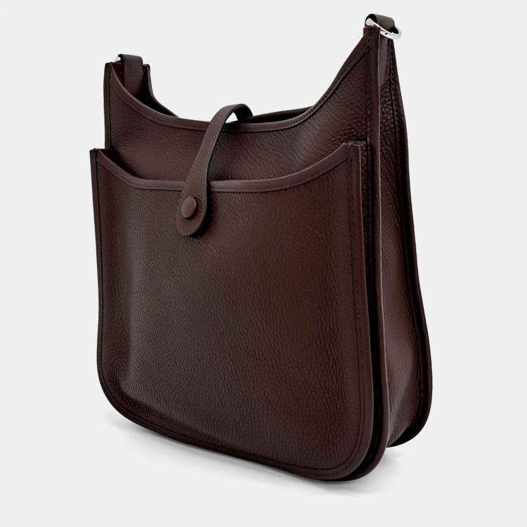 Pre Owned Hermes Brown Leather Evelyn 29