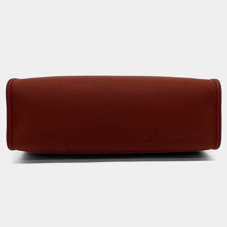 Pre Owned Hermes Brown Fabric NEW ZIP Herbag Small