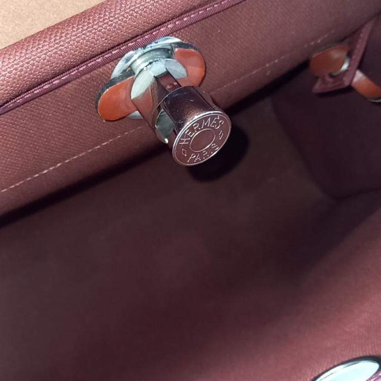 Pre Owned Hermes Brown Fabric NEW ZIP Herbag Small