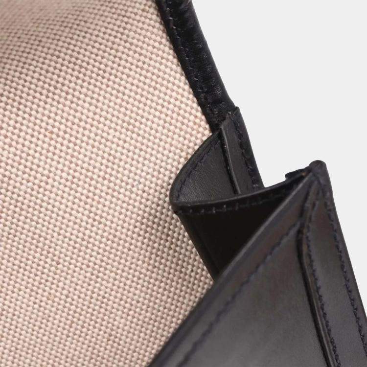 Pre Owned Hermes Black Box Calf Jige PM Clutch Bag