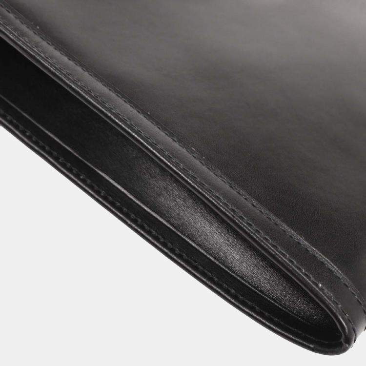 Pre Owned Hermes Black Box Calf Jige PM Clutch Bag