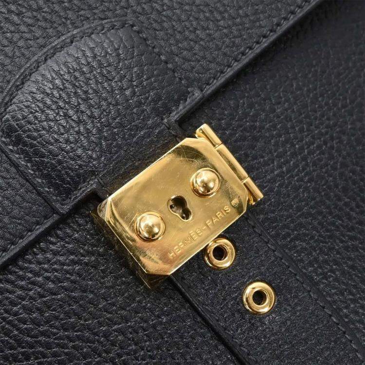Pre Owned Hermes Sac a Depeches 38 Black Ardennes Handbag