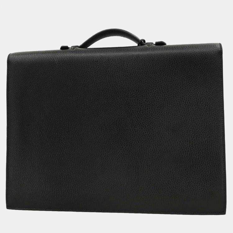 Pre Owned Hermes Sac a Depeches 38 Black Ardennes Handbag