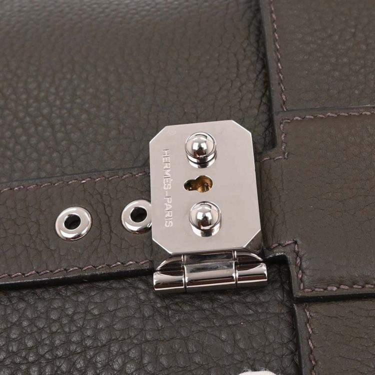 Pre Owned Hermes Sac a Depeches Vert Gris Taurillon Clemence Handbag