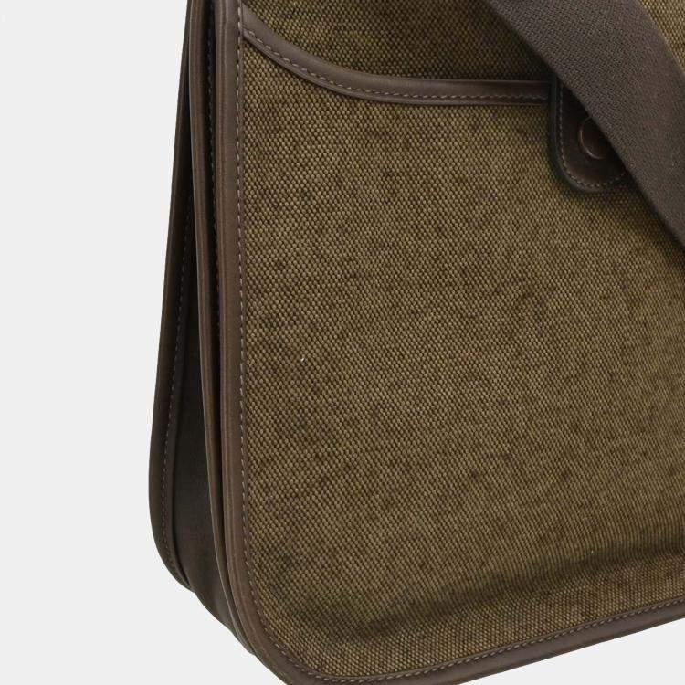 Pre Owned Hermes Evelyne 2 29 Ebene Toile H Chamonix Shoulder Bag PM