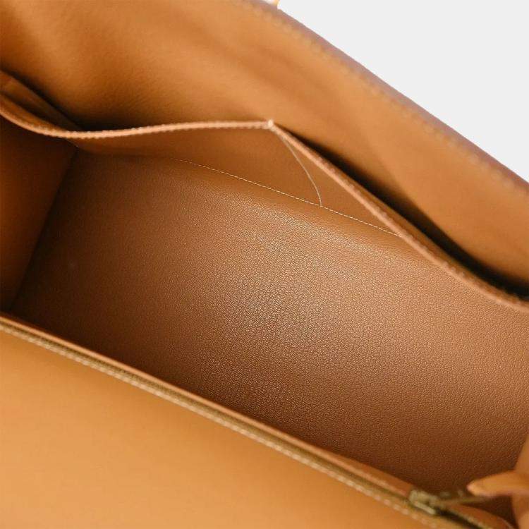 Pre Owned Hermes Natural Vache Kelly 32 Sellier Handbag