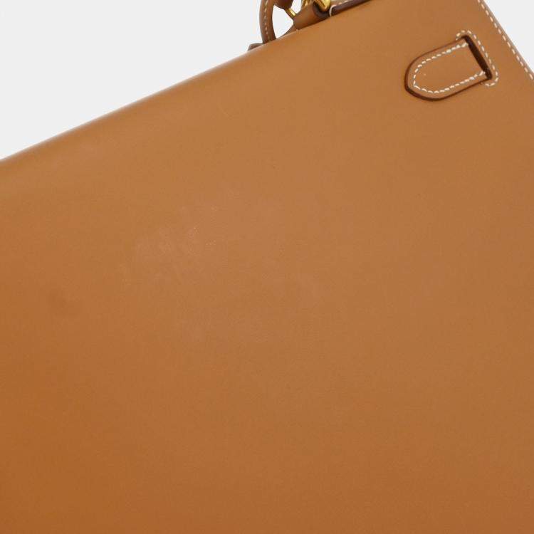 Pre Owned Hermes Natural Vache Kelly 32 Sellier Handbag