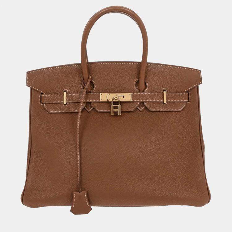 Pre Owned Hermes Gold Togo Birkin 35 Handbag