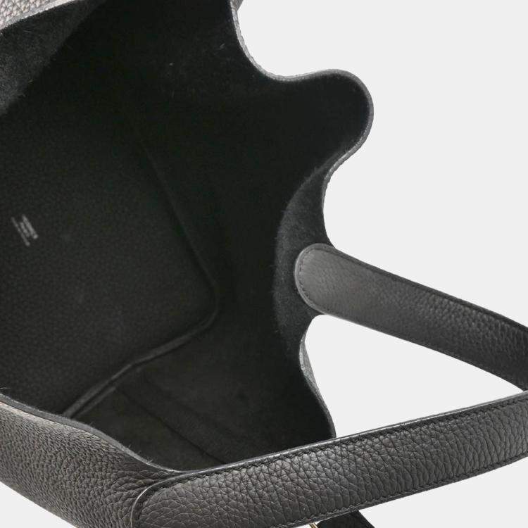 Pre Owned Hermes Black Taurillon Clemence Picotin Lock 22 MM Handbag