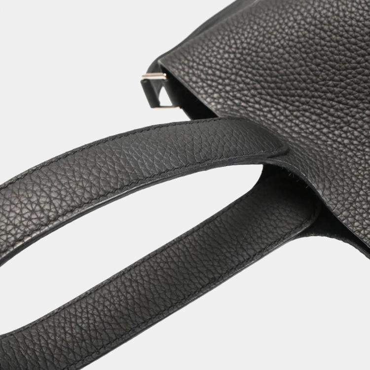 Pre Owned Hermes Black Taurillon Clemence Picotin Lock 22 MM Handbag