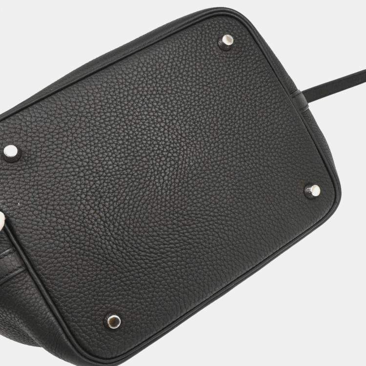 Pre Owned Hermes Black Taurillon Clemence Picotin Lock 22 MM Handbag