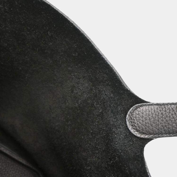 Pre Owned Hermes Black Taurillon Clemence Picotin Lock 22 MM Handbag