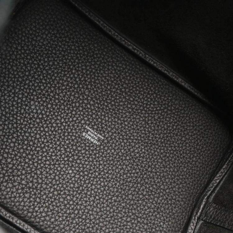 Pre Owned Hermes Black Taurillon Clemence Picotin Lock 22 MM Handbag