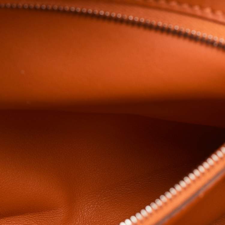 Pre Owned Hermès Orange Evercolor and Swift Leather Silver Finish 24/24 21 Bag 