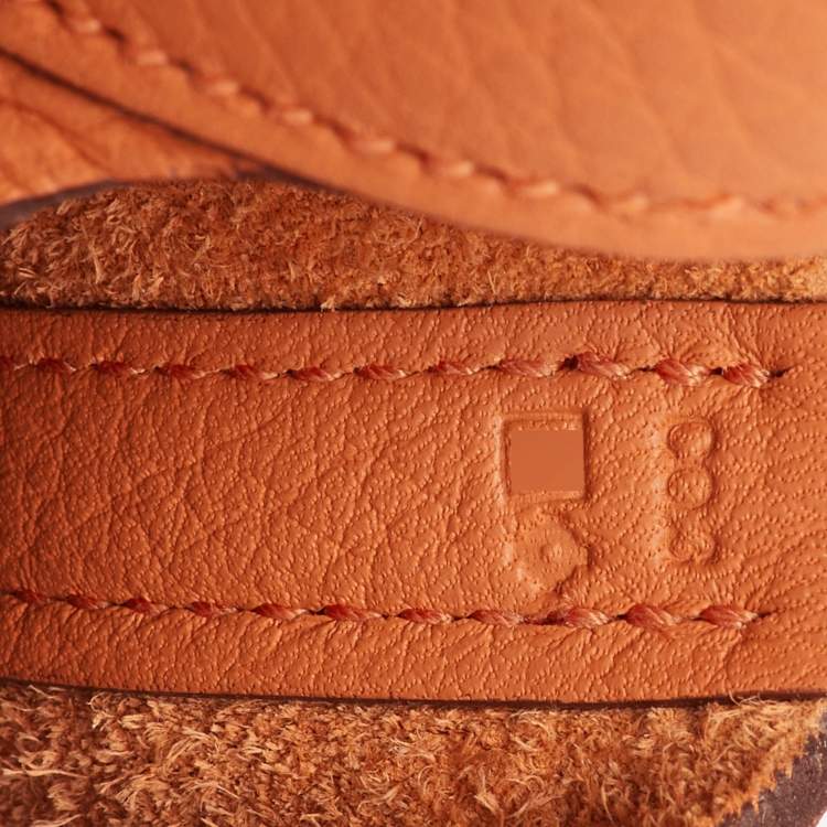 Pre Owned Hermes Orange Togo Leather Picotin Lock 18 Bag