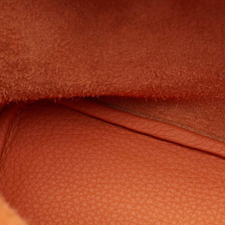 Pre Owned Hermes Orange Togo Leather Picotin Lock 18 Bag