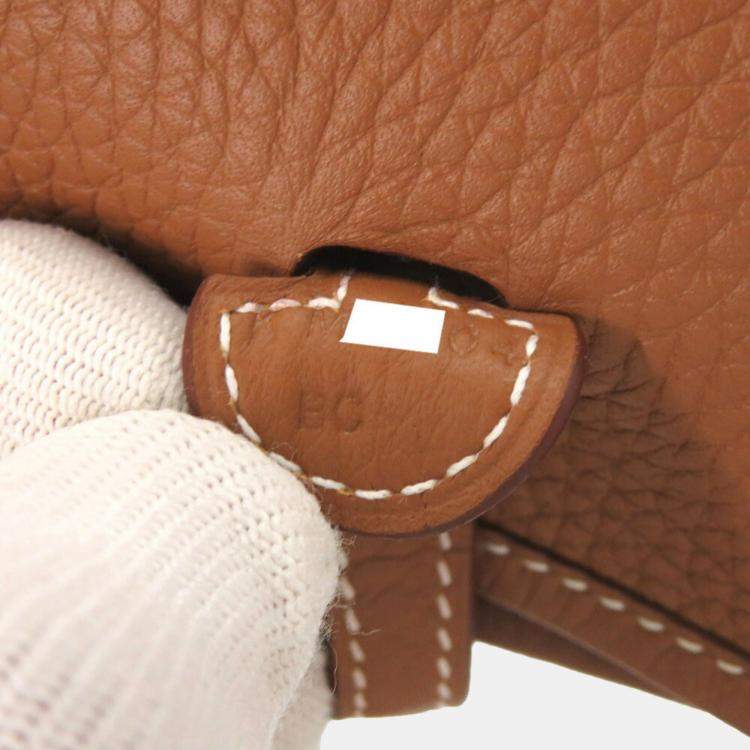 Pre Owned Hermes Evelyn TPM Amazon TBrown aurillon Clemence Gold Shoulder Bag 