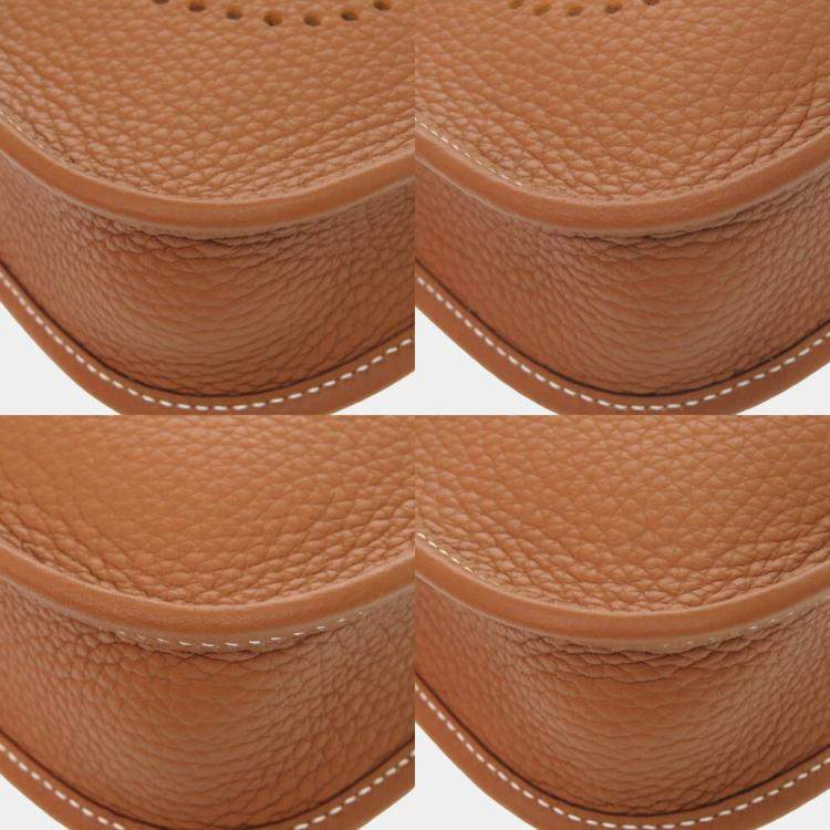 Pre Owned Hermes Evelyn TPM Amazon TBrown aurillon Clemence Gold Shoulder Bag 